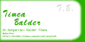 timea balder business card